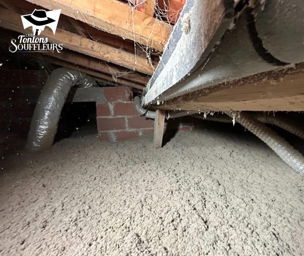 soufflage ouate de cellulose isolation combles castres tarn 81100 chantier 1