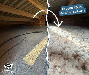 avant apres isolation laine bois merville 31330