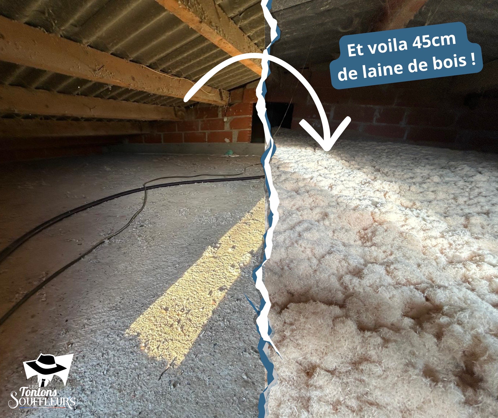 avant apres isolation laine bois merville 31330